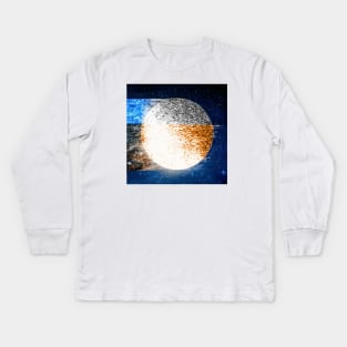 The Blue Digital Moon Kids Long Sleeve T-Shirt